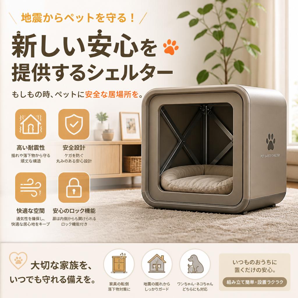 地震からペットを守る！新しい安心を提供するシェルター