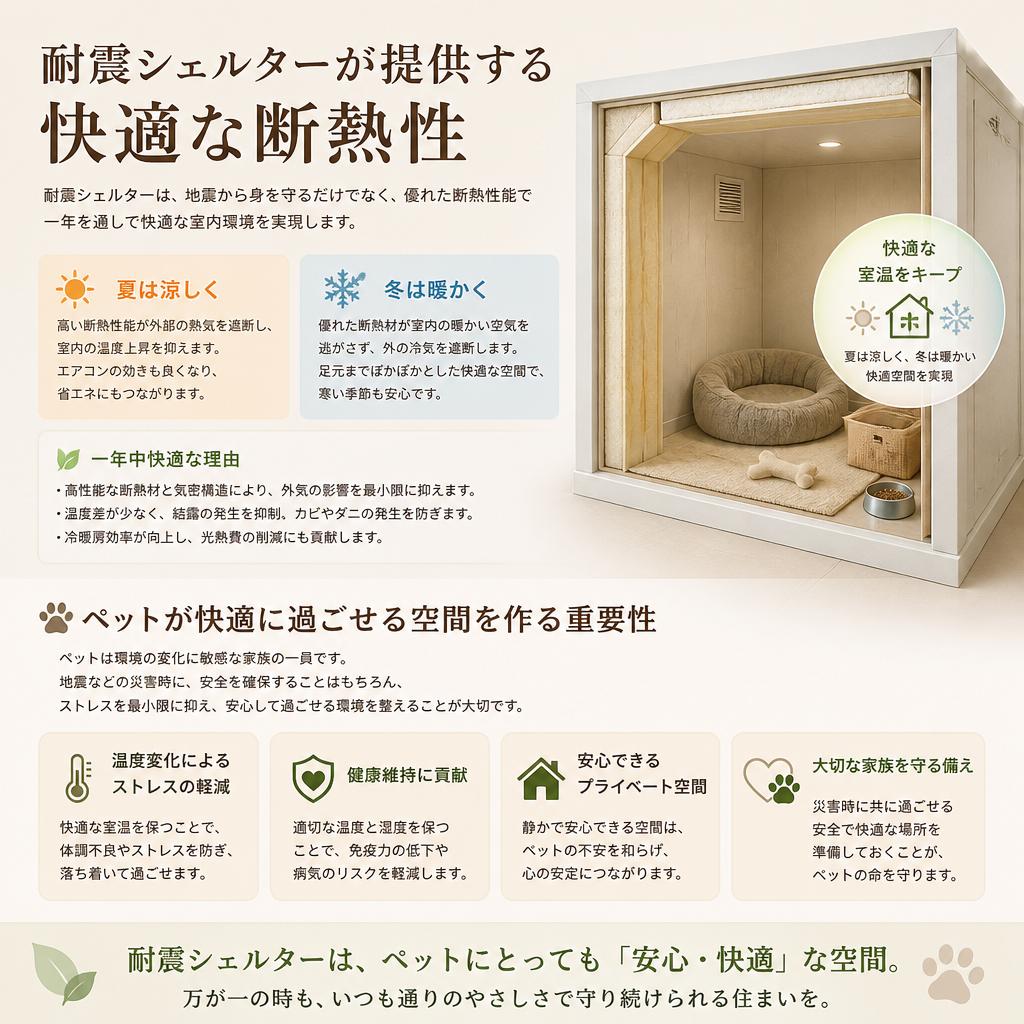 ペットと一緒に暮らすための断熱性能