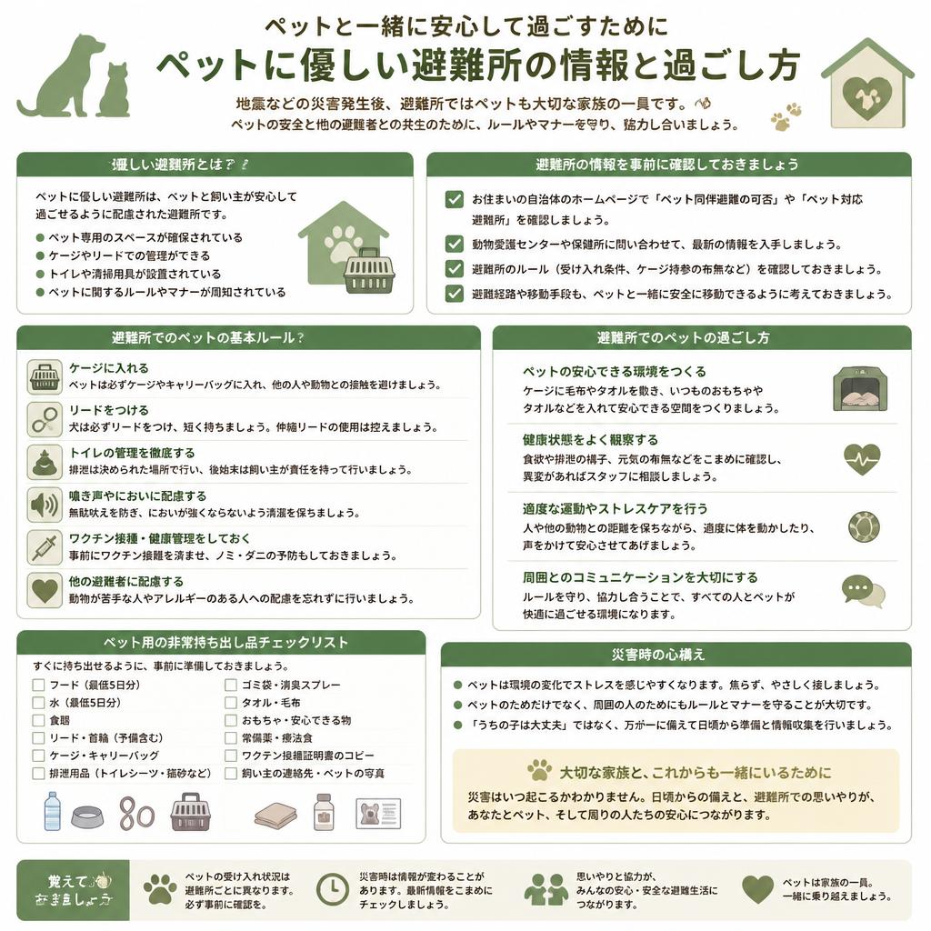 避難所でのペットの過ごし方