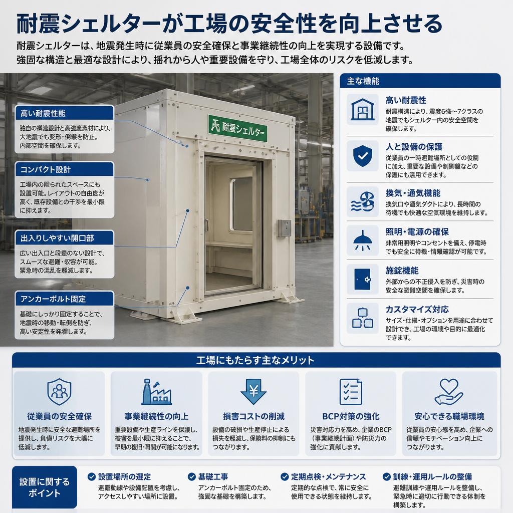 4. 工場用耐震シェルターの効果