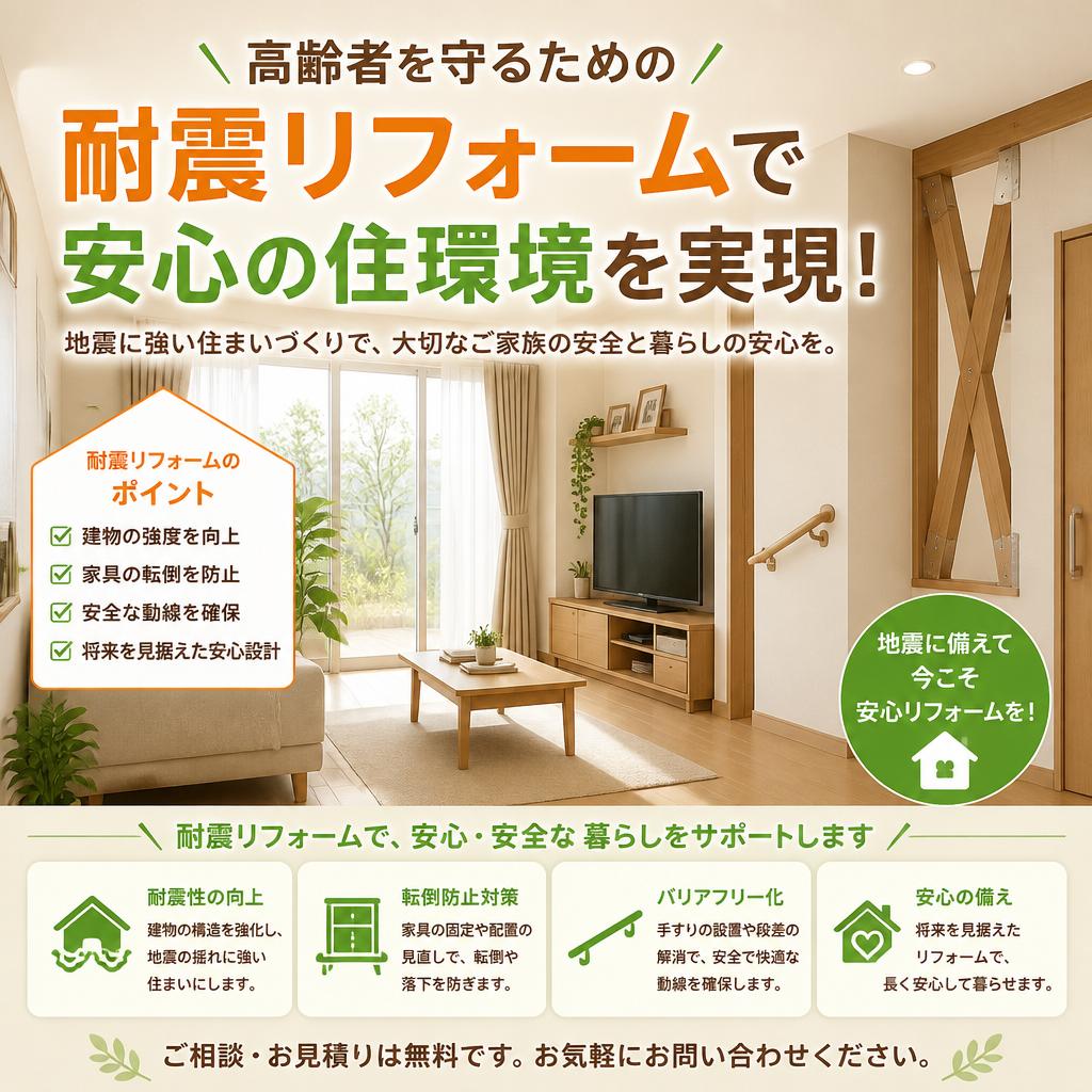 高齢者を守るための耐震リフォームで安心の住環境を実現！