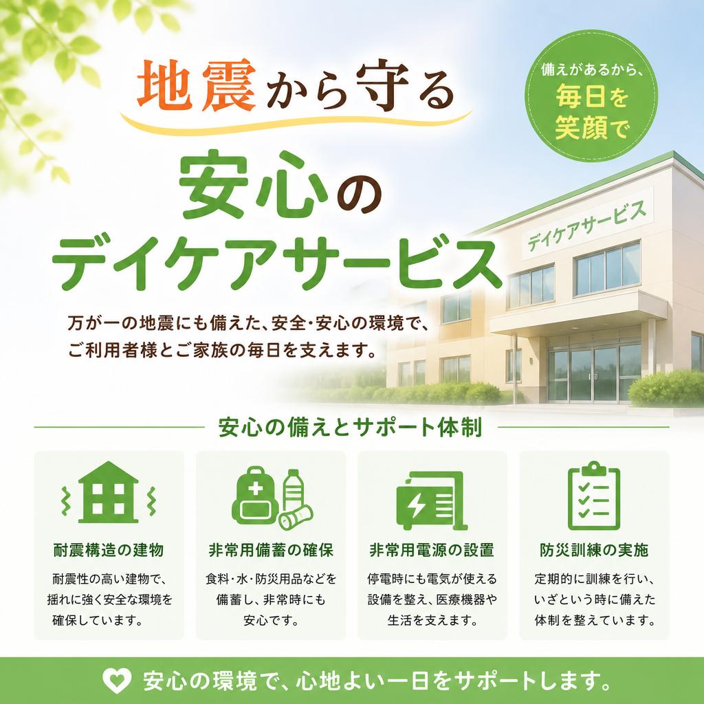 地震から守る安心のデイケアサービス