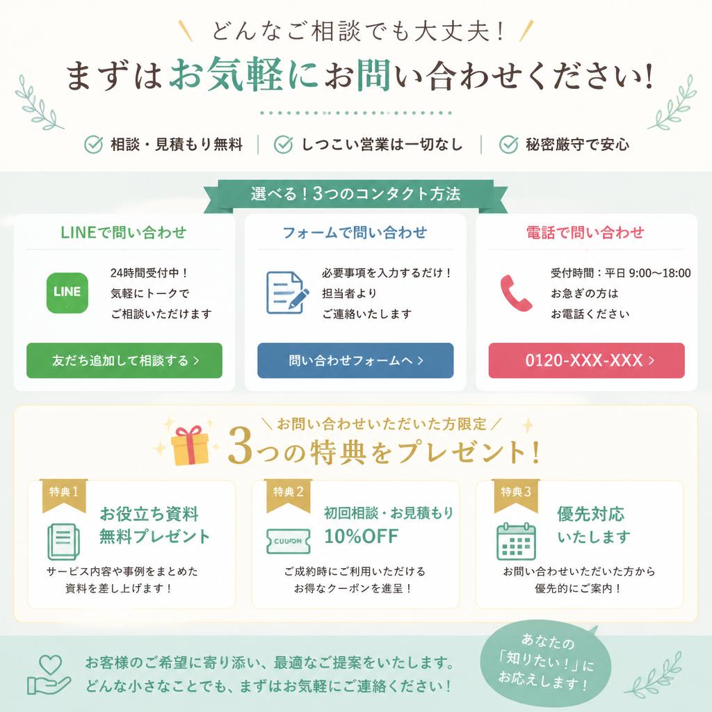 今すぐお問い合わせを！