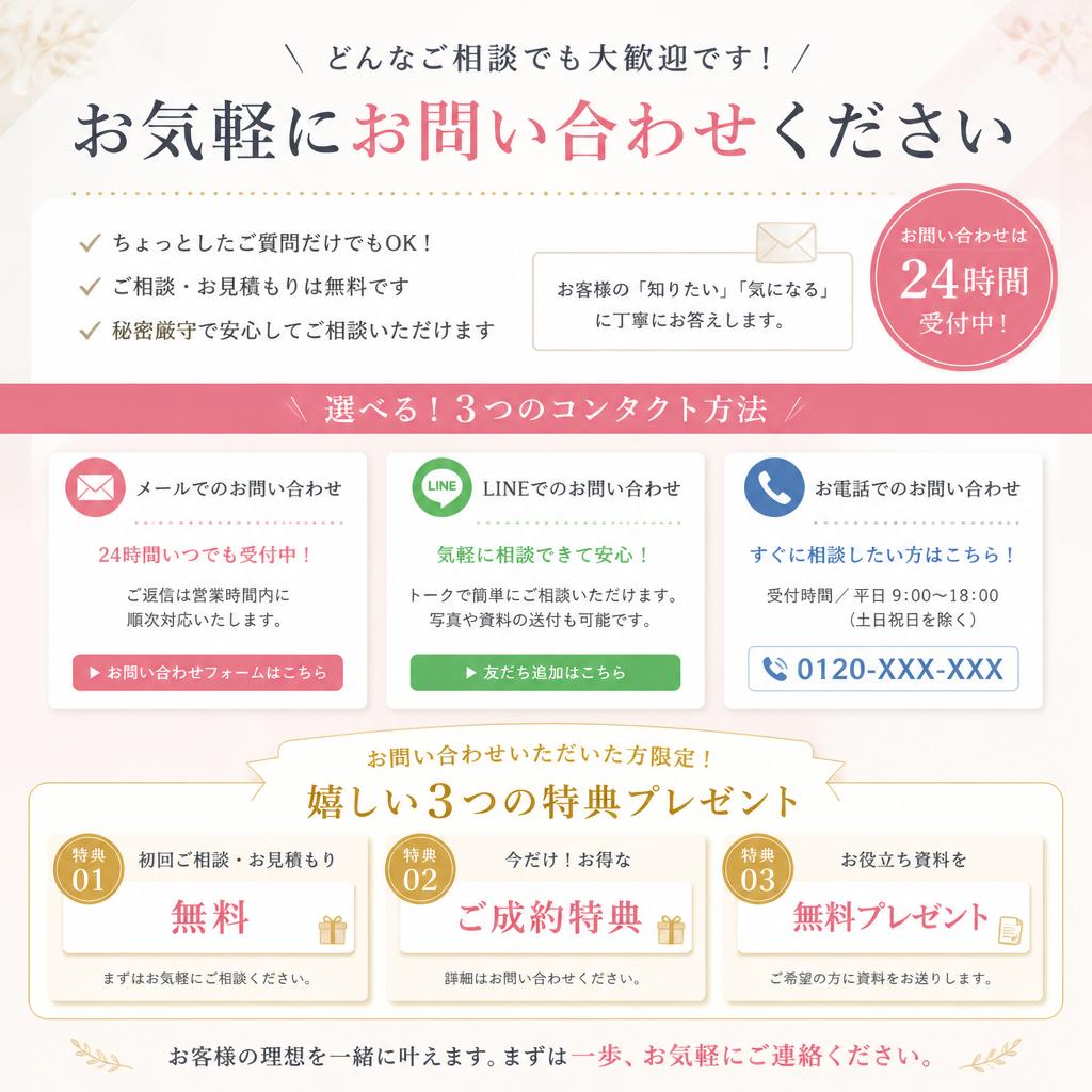 今すぐお問い合わせを！