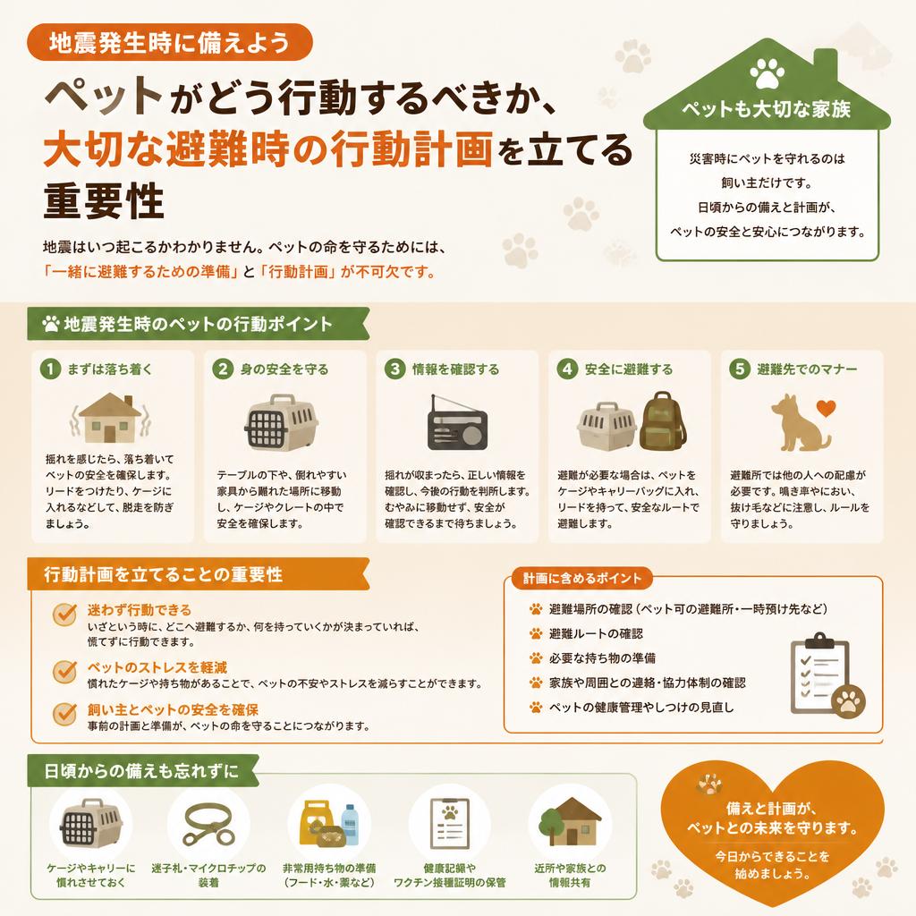 2. 地震時の避難方法とペットの行動計画
