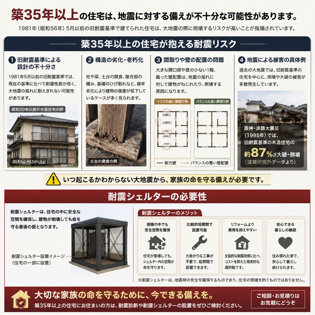 築35年以上の家のリスクと対策