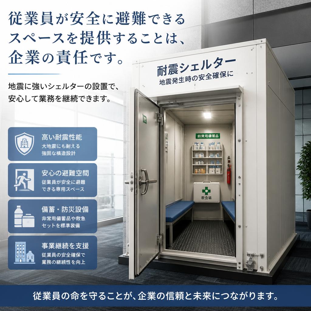 工場用地震シェルターの必要性