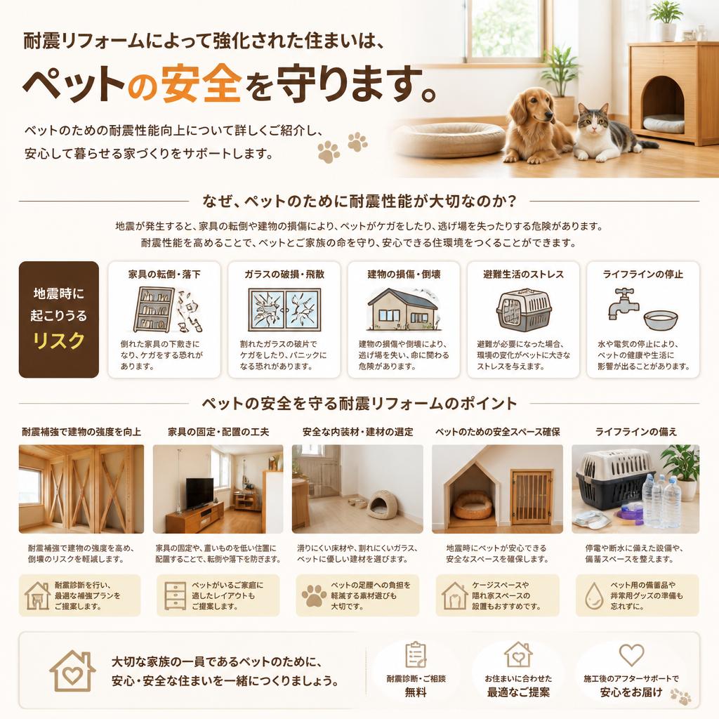 2. 実績ある耐震補強でペットも守る