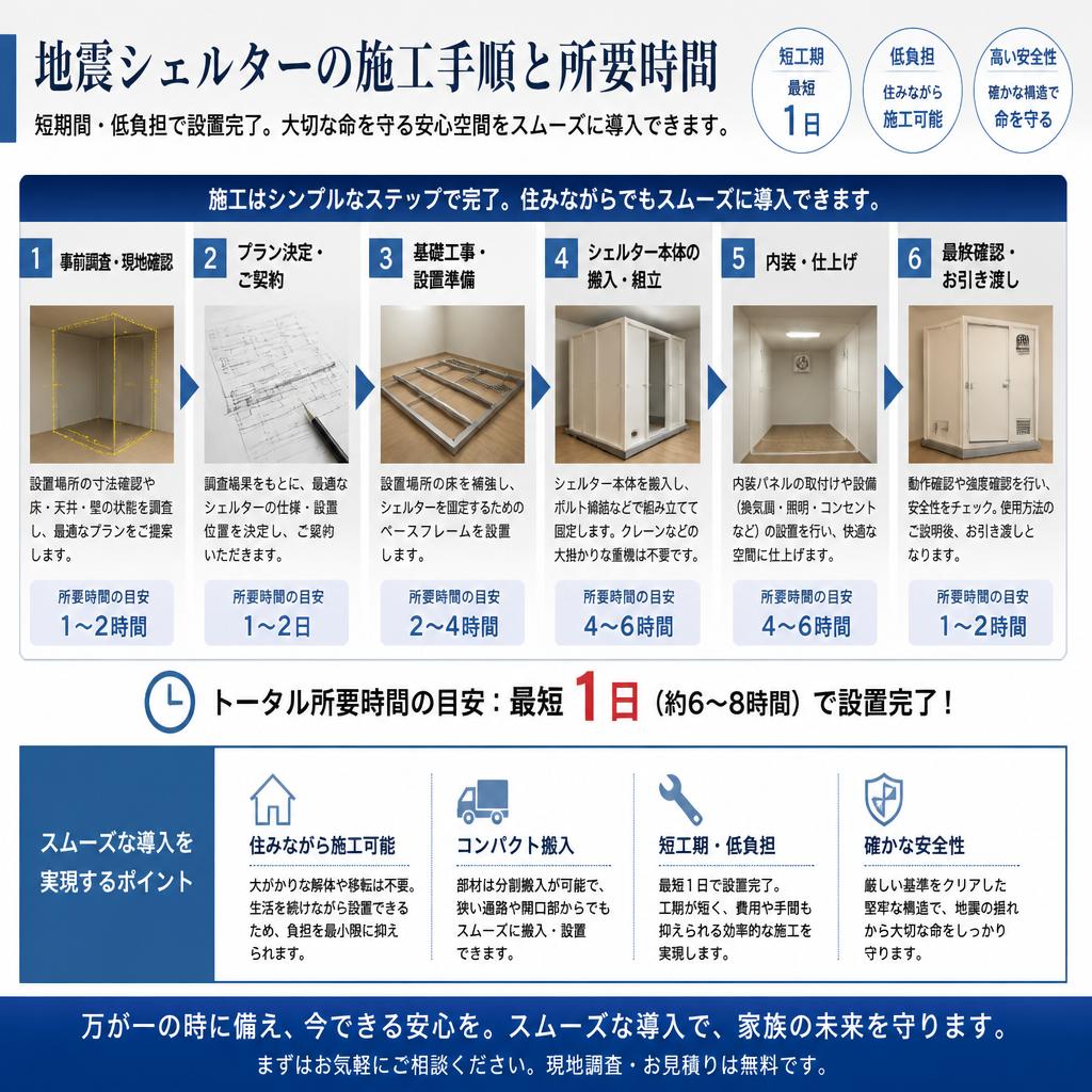 施工の手順と時間