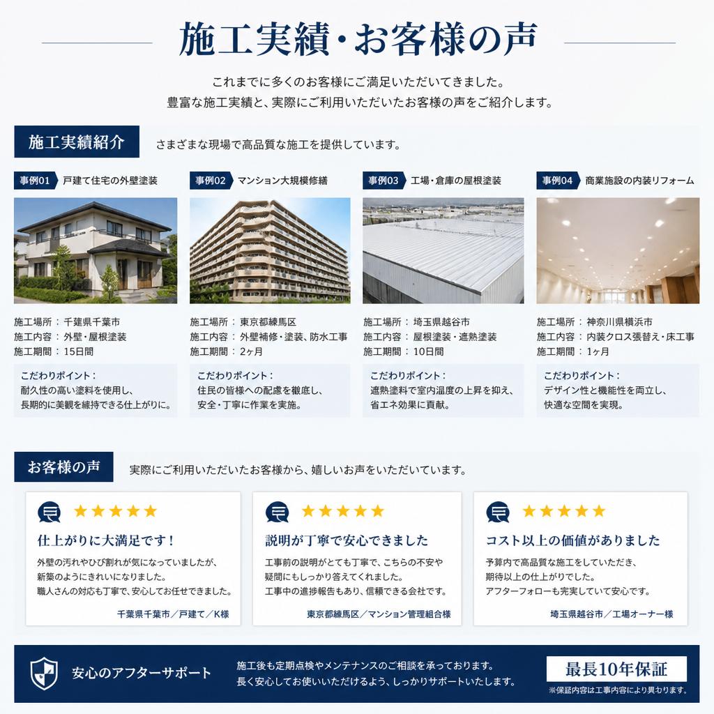 実績とお客様の声