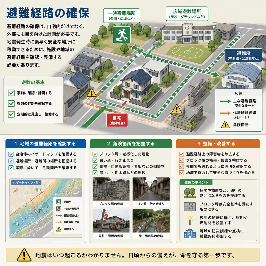 避難経路の確保とその重要性