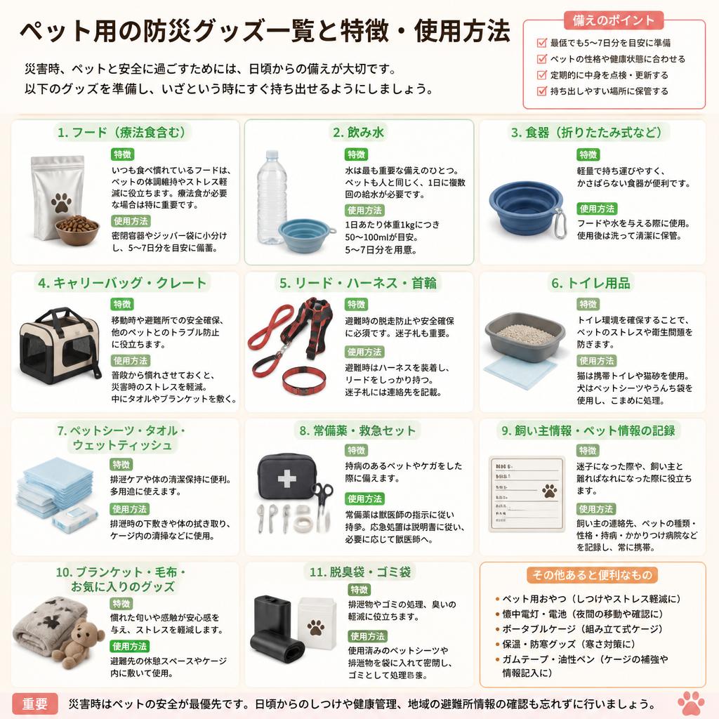 5. ペット用防災グッズの種類と選び方