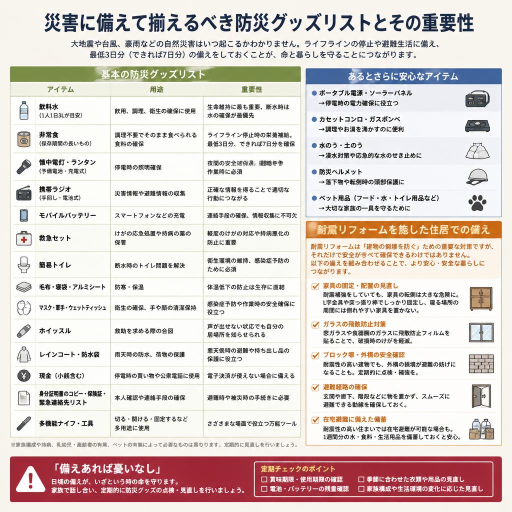 防災グッズの準備