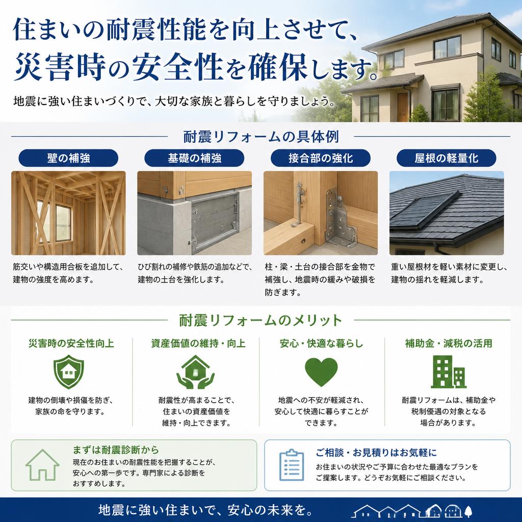 耐震リフォームで安心できる住環境を