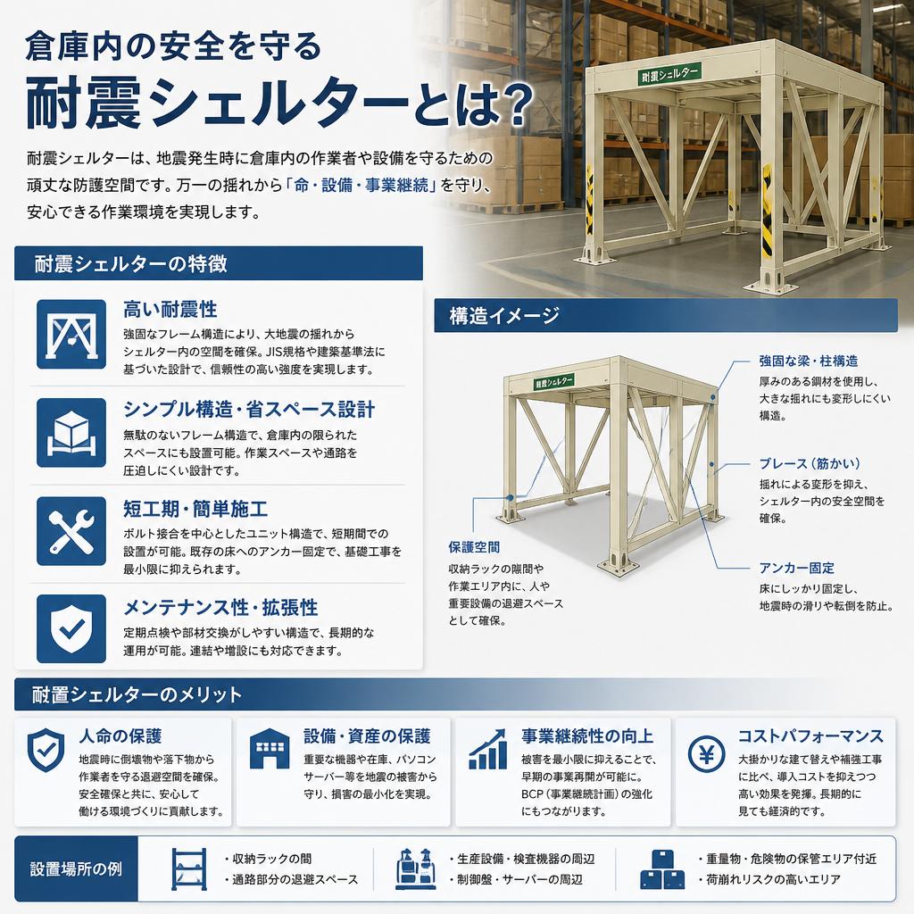 倉庫用耐震シェルターの概要