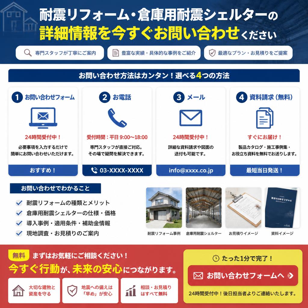 お問い合わせ：安心な倉庫環境を手に入れましょう！