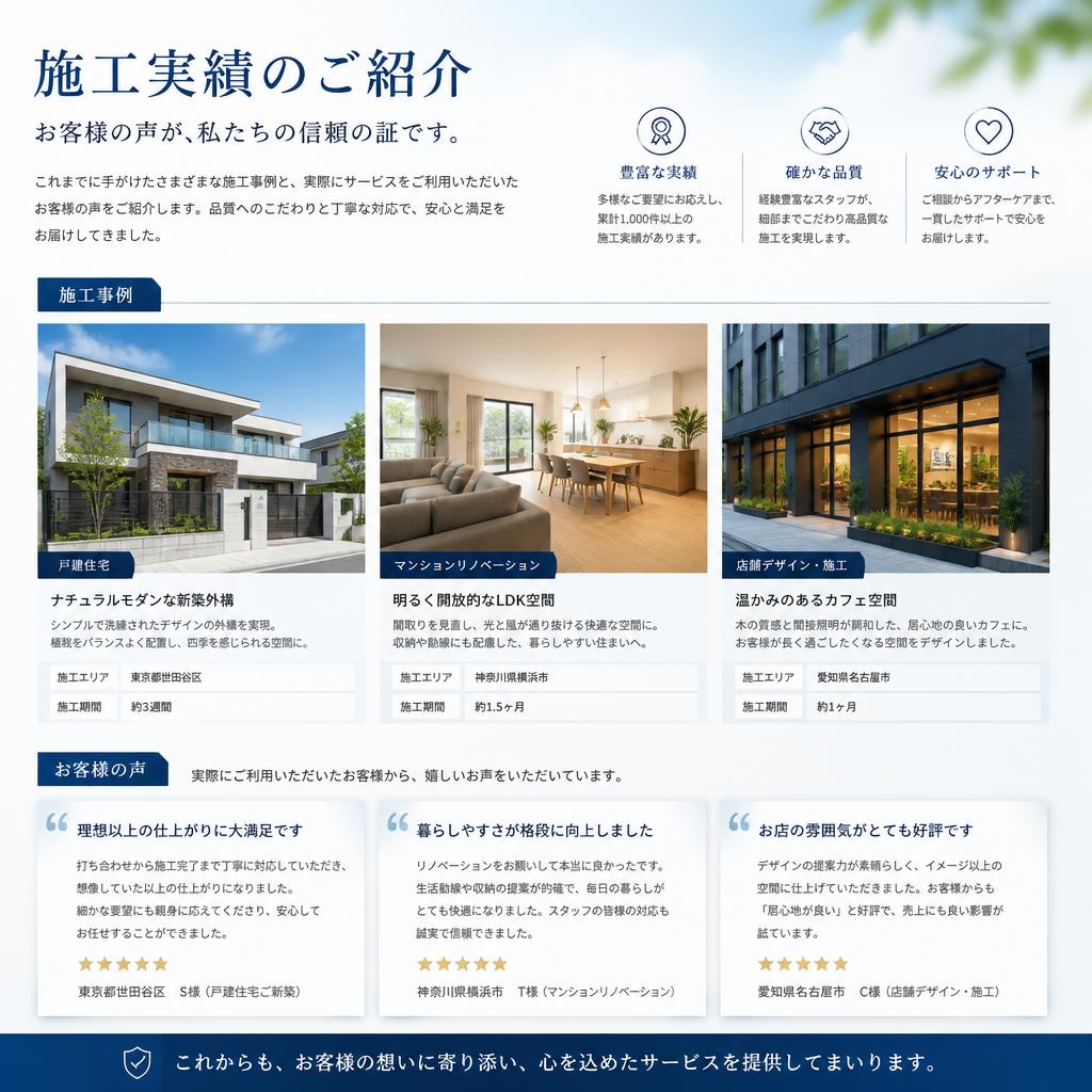 施工実績とお客様の声