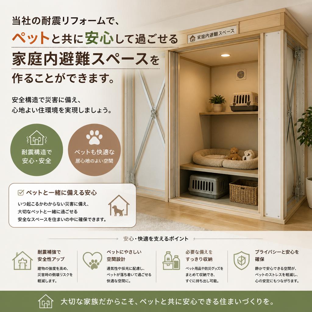 耐震リフォームで家庭内避難空間を確保