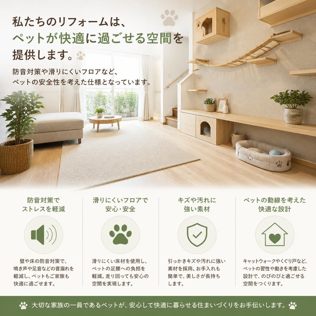 ペットに優しいリフォームの特徴