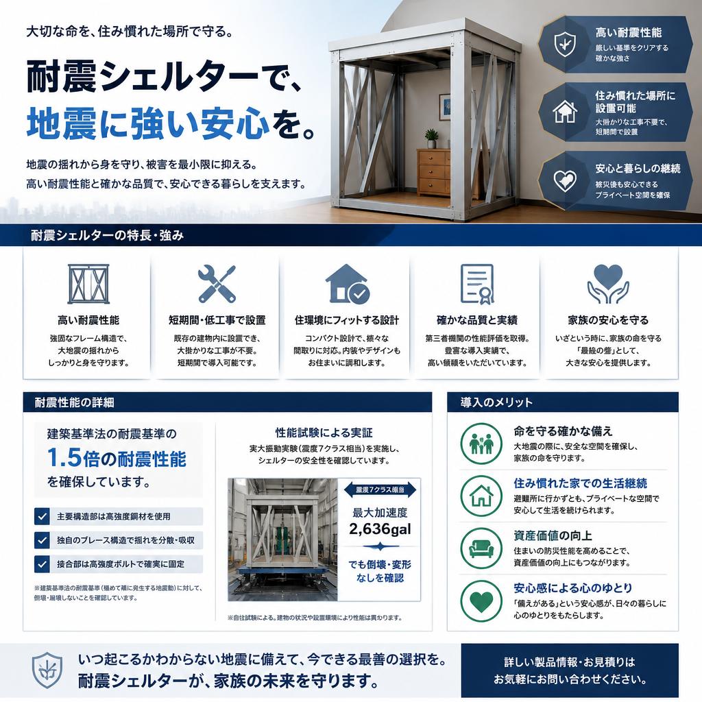 耐震シェルターの特徴