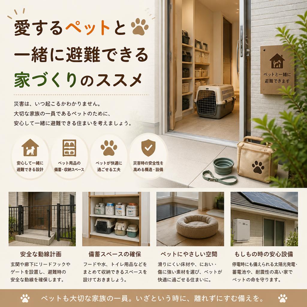 愛するペットと一緒に避難できる家づくりのススメ　ミホ工業　ペット避難所