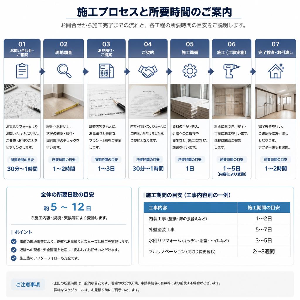 施工プロセスとスケジュール