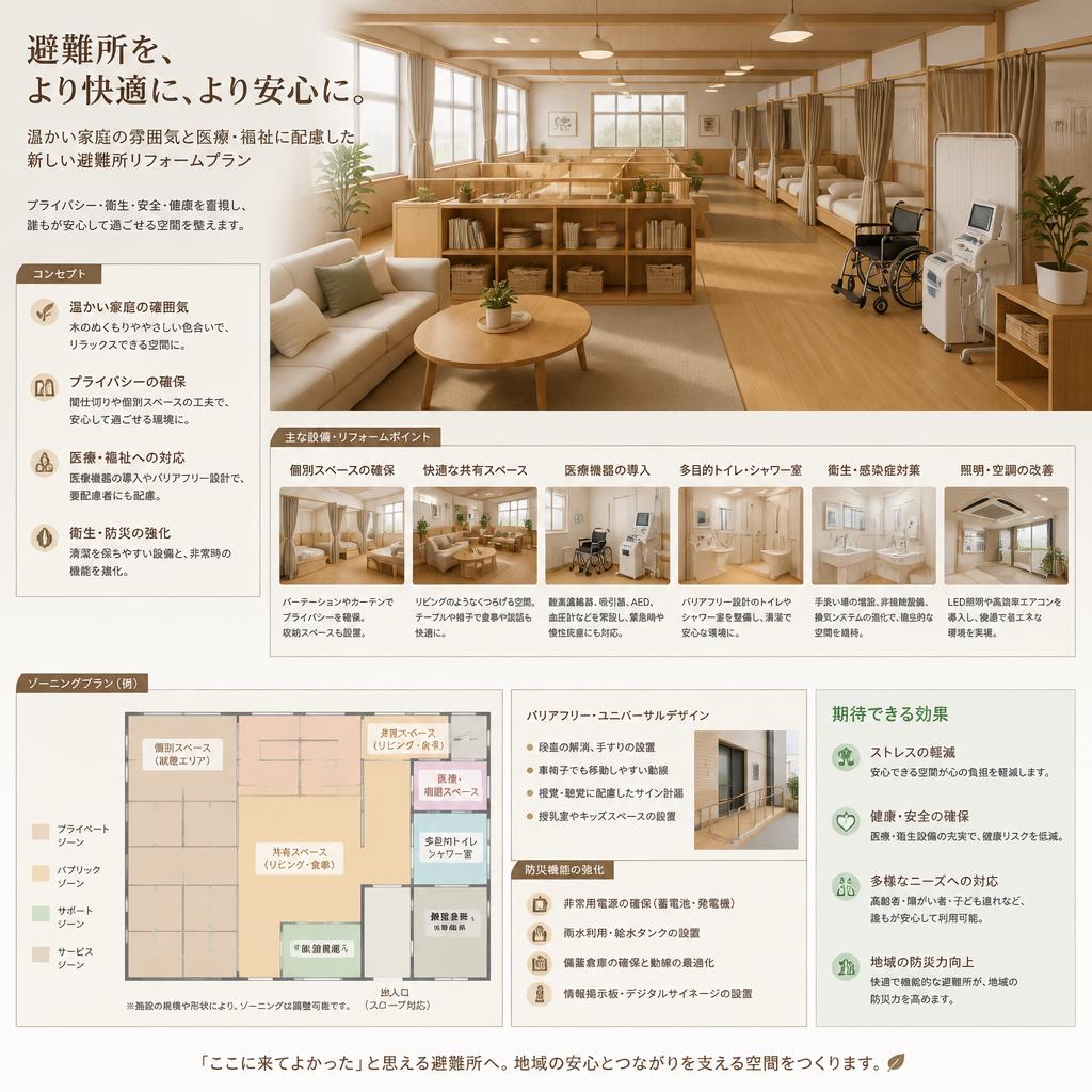 快適な避難所生活のための設備