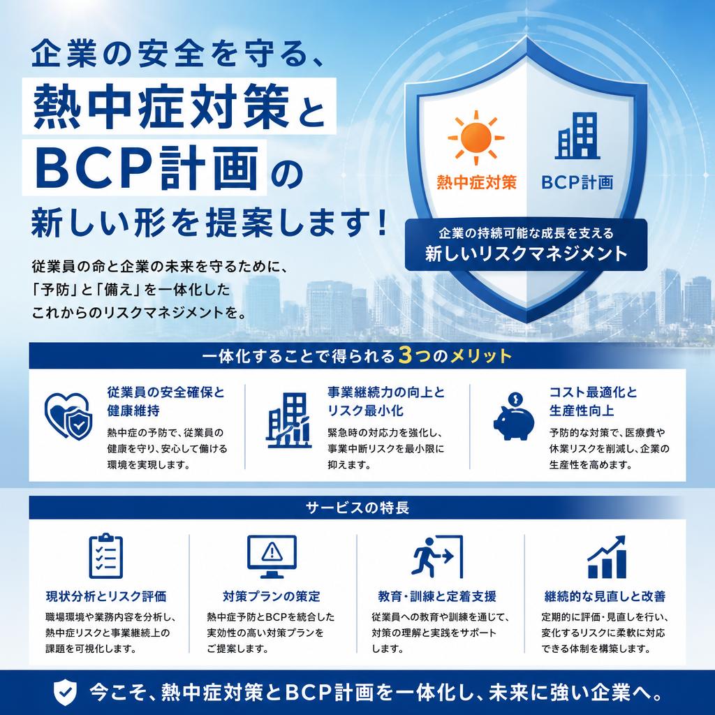 企業の安全を守る、熱中症対策とBCP計画の新しい形を提案します！　ミホ工業　耐震