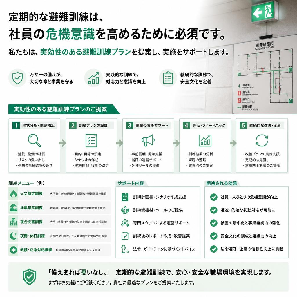 避難訓練で危機意識を高める