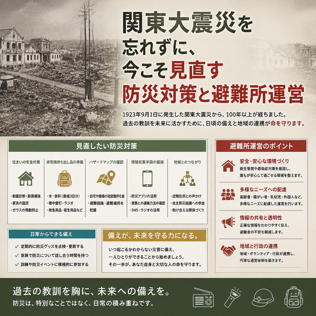関東大震災を忘れずに、今こそ見直す防災対策と避難所運営　ミホ工業　耐震シェルター