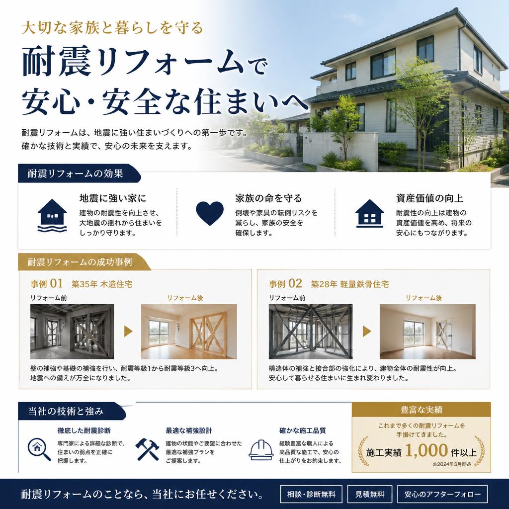 実績と信頼のある耐震リフォーム