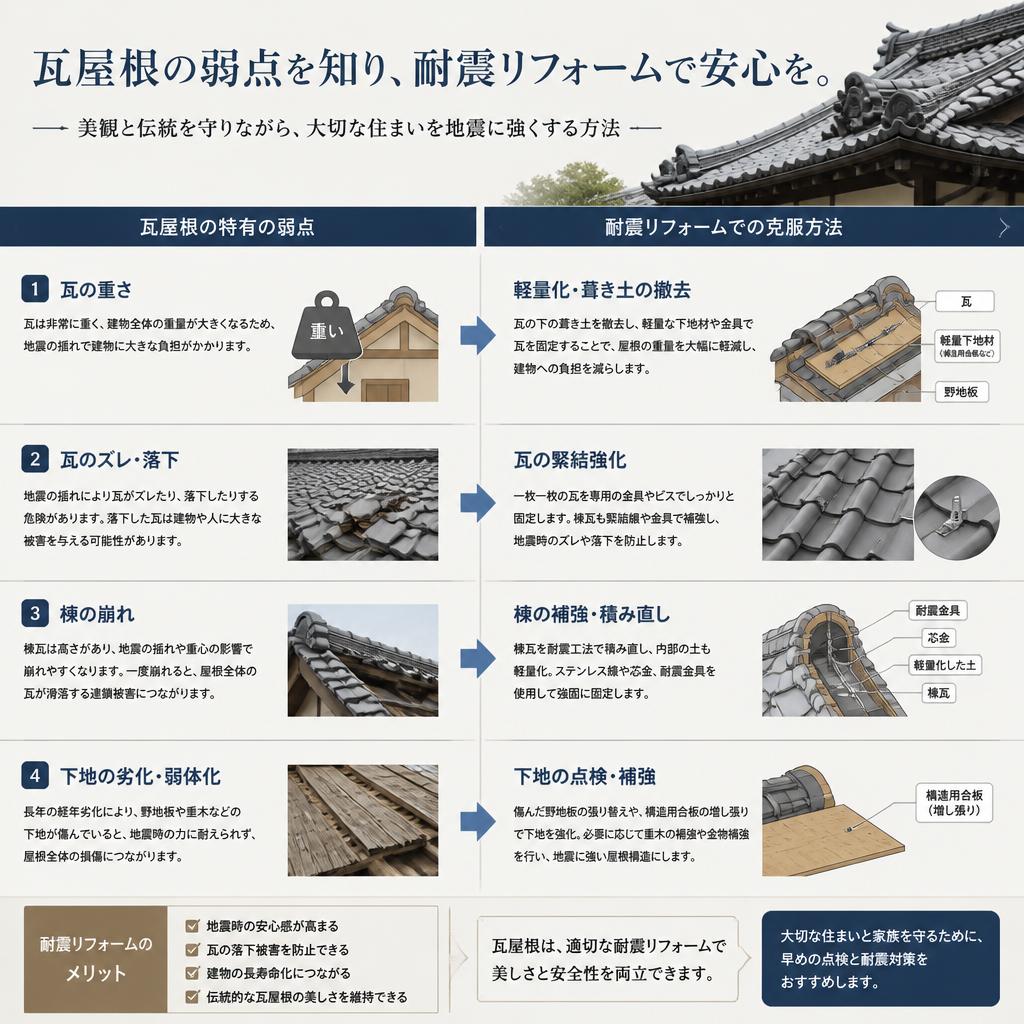 瓦屋根の弱点と耐震リフォームの重要性